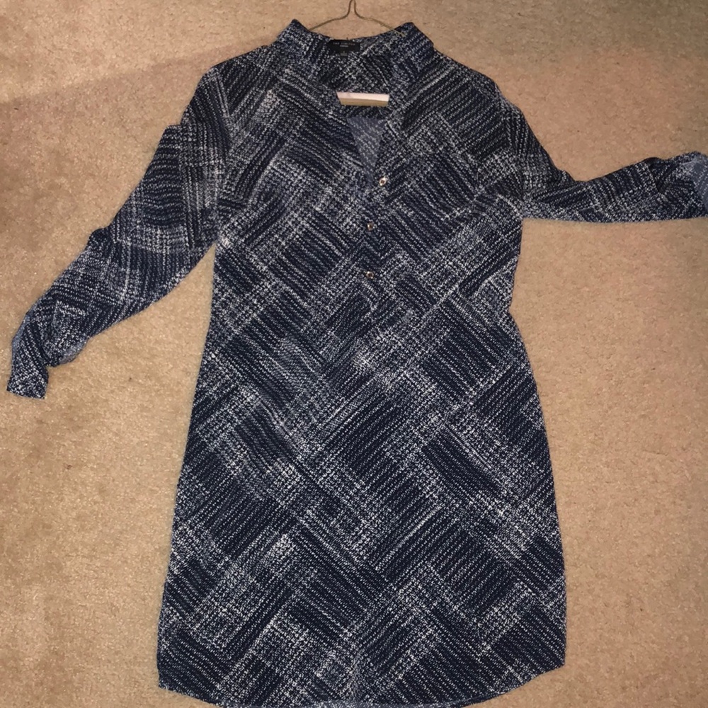 Black and white print dress